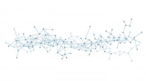 Blue Lines and Dots Networking Graphic Background