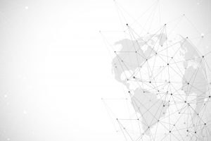 Grayscale Networking Globe Diagram Background